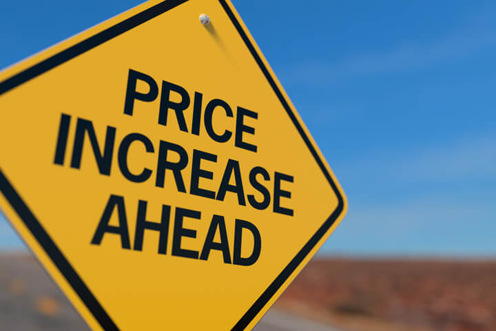 price increase sign